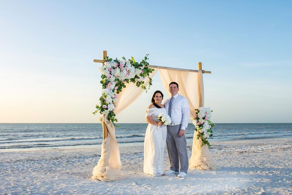 Beautiful Beach Wedding   with love blooming right on one of our Florida beaches!