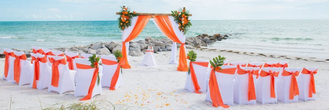 Totally Tropical Beach Wedding is a vibrant and colorful tropical beach wedding package!