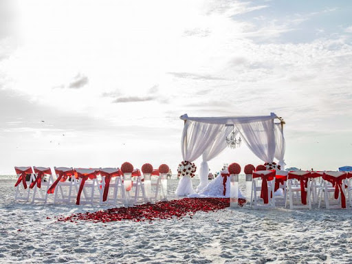 Romance and Roses Beach Wedding